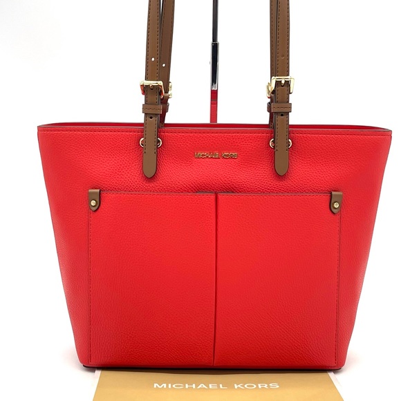 Michael Kors Medium Double Packet Pebbled Leather Tote Bag - Picture 2 of 12